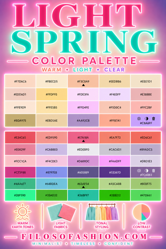 Color palette for light spring theme