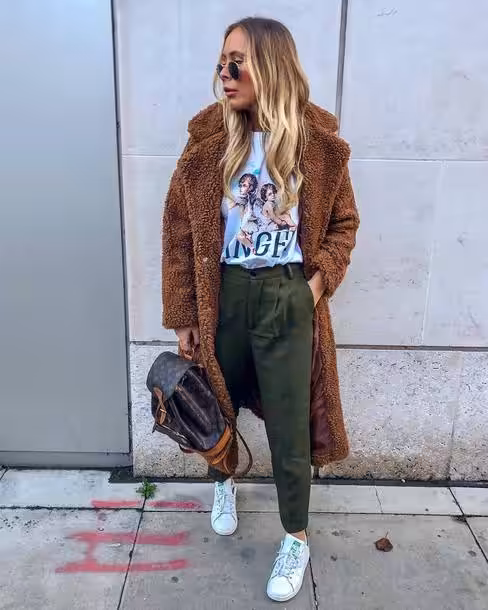 cz0548 l 610x610 pants greenpant zara trainers adidas backpack louisvuitton teddybearcoat longcoat browncoat whitetshirt
