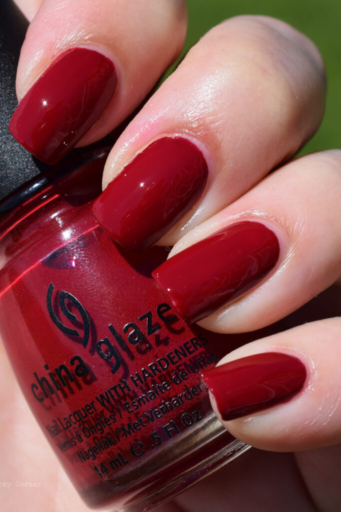 cherry red nails