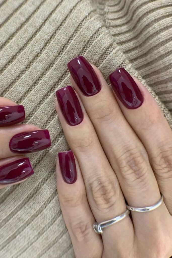 cherry red nails