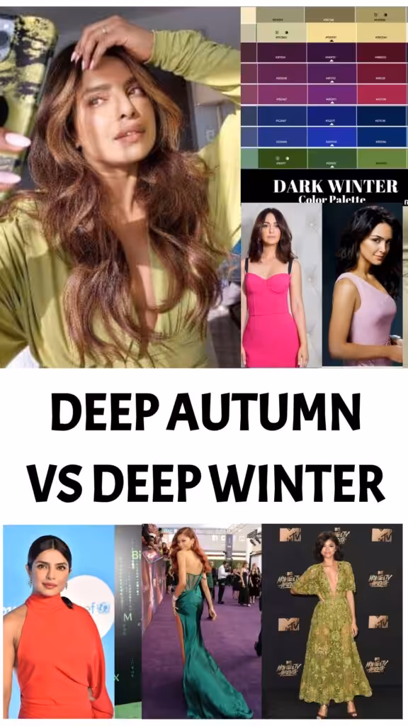 deep autumn vs deep winter color palette