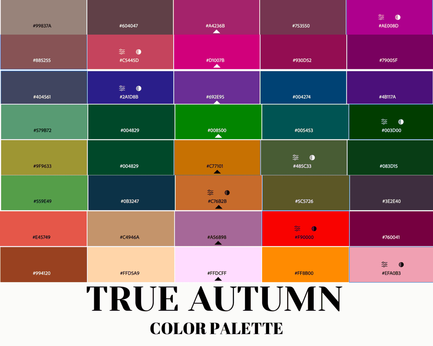 True Autumn Color Palette: Colors For Wardrobe And Makeup